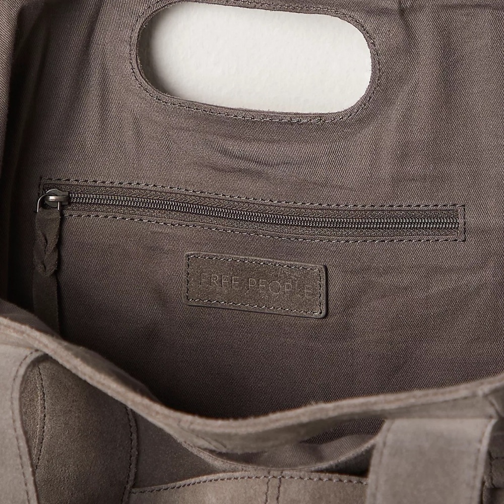 Free People Suede Caravan Charcoal Tote Bag - Picture 3 of 4